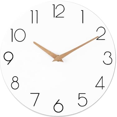 cicininc Wall Clock White Silent NonTicking Decorative Battery Operated Wall Clocks for Bedroom Kitchen Home Office School Hotel 8 Inch