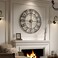 Cuspin Large Wall Clock for Living Room Decor 30 Inch Wall Clock BatteryOperated Silent Non Ticking Modern Black Decorative Metal Clock with Arabic Numerals