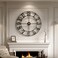 Cuspin Large Wall Clock for Living Room Decor 30 Inch Wall Clock BatteryOperated Silent Non Ticking Modern Black Decorative Metal Clock with Arabic Numerals