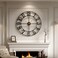 Cuspin Large Wall Clock for Living Room Decor 30 Inch Wall Clock BatteryOperated Silent Non Ticking Modern Black Decorative Metal Clock with Arabic Numerals
