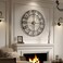 Cuspin Large Wall Clock for Living Room Decor 30 Inch Wall Clock BatteryOperated Silent Non Ticking Modern Black Decorative Metal Clock with Arabic Numerals