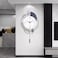 Dankeit Wall Clock Silent NonTicking Quality Quartz Battery Operated with Pendulum Large Wall Clock for Living Room Kitchen Home Bathroom Bedroom Wall Decor 13x2165inchBlack