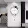 Dankeit Wall Clock Silent NonTicking Quality Quartz Battery Operated with Pendulum Large Wall Clock for Living Room Kitchen Home Bathroom Bedroom Wall Decor 13x2165inchBlack