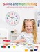 Lantoo Silent Kids Wall Clock NonTicking BatteryPowered Ideal for Teaching Time and Stylish Dcor in Any Room 8 Inch