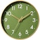 Mosewa Wall Clock 8 Inch Battery Operated Silent NonTicking Modern Analog Clock Decorative for Kitchen Bedroom OfficeOlive Green and Gold