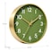 Mosewa Wall Clock 8 Inch Battery Operated Silent NonTicking Modern Analog Clock Decorative for Kitchen Bedroom OfficeOlive Green and Gold