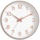 Roymnie Wall Clock Silent Wall Clocks Battery Operated 8 InchModern Non Ticking Analog Clock Decorative for Kitchen Office Bathroom BedroomWhite Rose Gold