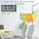 WallarGe Atomic Clock with Indoor Outdoor Temperature Easy to Read Self Setting 145 Jumbo Auto Set Digital Wall Clock Battery Operated