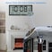 WallarGe Atomic Clock with Indoor Outdoor Temperature Easy to Read Self Setting 145 Jumbo Auto Set Digital Wall Clock Battery Operated
