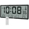WallarGe Atomic Clock with Indoor Outdoor Temperature Easy to Read Self Setting 145 Jumbo Auto Set Digital Wall Clock Battery Operated