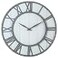 Oldtown Clocks Oldtown Farmhouse Metal Solid Wood Noiseless Wall Clock Whitewash 24inch