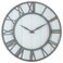 Oldtown Clocks Oldtown Farmhouse Metal Solid Wood Noiseless Wall Clock Whitewash 24inch