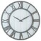 Oldtown Clocks Oldtown Farmhouse Metal Solid Wood Noiseless Wall Clock Whitewash 24inch