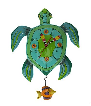 Allen Designs P1858 Whimsical Turtle Pendulum Wall Clock Sup Dude
