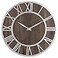 Oldtown Clocks Oldtown Farmhouse Metal Solid Wood Noiseless Wall Clock Dark Brown 24inch