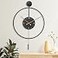 Pytha Sight Large Modern Wall ClockWall Clocks for Living Room DecorClassical Metal Minimalist Roman Numeral DialBig Decorative Farmhouse Pendulum Wall Clock With Walnut Pointers for OfficeDining Room