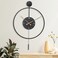 Pytha Sight Large Modern Wall ClockWall Clocks for Living Room DecorClassical Metal Minimalist Roman Numeral DialBig Decorative Farmhouse Pendulum Wall Clock With Walnut Pointers for OfficeDining Room