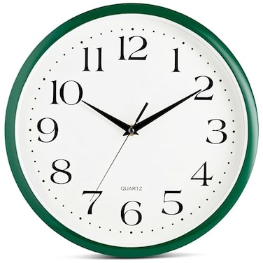 Bernhard Products Hunter Green Wall Clock Silent Non Ticking 12 Inch Quality Quartz Battery Operated Round Easy to Read HomeKitchenOfficeClassroomSchool Clock