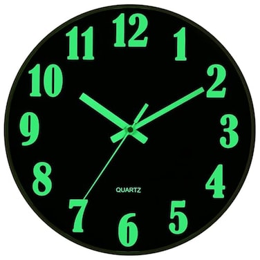 JoFomp Glow in The Dark Clock 8 Inch Modern Silent Non Ticking Wall Clocks Battery Operated Night Light Wall Clock for Living Room Decor Wall Clock Decorative for Kitchen Bedroom