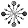 CIGERA 14 Inch Cutlery Kitchen Wall Clocks with Fork and Spoon Dial Silent Clock Movement and Battery Operated Great Wall Decor and Nice Housewarming Gifts