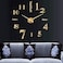 CUGBO DIY Wall Clock Modern Large 3D Frameless Wall Clock Mirror Stickers Decor Home Office Living Room Bedroom Coffee Hall Bar Wall DecorationGold