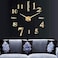 CUGBO DIY Wall Clock Modern Large 3D Frameless Wall Clock Mirror Stickers Decor Home Office Living Room Bedroom Coffee Hall Bar Wall DecorationGold