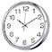 SIN&MI SINMI Wall Clock Metal Frame Glass Cover NonTicking Number Quartz Wall Clock 12inch Modern Quartz Design Decorative IndoorKitchen Silver