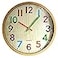 TOHOOYO Wall Clock 12 Inch Easy to Read Silent NonTicking Colorful Battery Operated Clockfor BedroomLiving RoomKitchenOfficeSchool Classroom Yellow