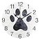 senya Black Dog Paw Print Design Round Wall Clock Silent Non Ticking Oil Painting Decorative for Home Office School Clock Art
