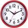 Bernhard Products Red Wall Clock 8 Retro Kitchen Silent NonTicking Quality Quartz Battery Operated Round Clock for Office Classroom Bedroom Bathroom Easy to Read