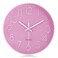 Lafocuse 12 Inch Pink Wall Clock Battery Operated for Kitchen Living Room Silent Kids Analog Clock for Girls Bedroom Pink Home Dcor