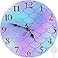 Britimes Round Wall Clock Silent NonTicking Battery Operated Clock 10 Inch Mermaid Scale Home Decor for Living Room Kitchen Bedroom and Office