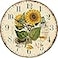 TAHEAT 8 Inch Summer Sunflower Wall Clock Retro Rustic Floral Battery Operated Clocks Wooden Decorative Easy to Read Clock for HomeOfficeSchoolBar