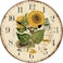 TAHEAT 8 Inch Summer Sunflower Wall Clock Retro Rustic Floral Battery Operated Clocks Wooden Decorative Easy to Read Clock for HomeOfficeSchoolBar