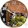 Britimes Round Wall Clock Silent NonTicking Battery Operated Clock 10 Inch Glasses Red White Wine Grapes Home Decor for Living Room Kitchen Bedroom and Office