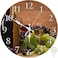 Britimes Round Wall Clock Silent NonTicking Battery Operated Clock 10 Inch Glasses Red White Wine Grapes Home Decor for Living Room Kitchen Bedroom and Office