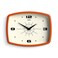 JONES CLOCKS Movie wall Clock Retro Rectangular Clock 10 inch Orange Cool midCentury Designer Look for Kitchen Living Room or Office