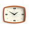 JONES CLOCKS Movie wall Clock Retro Rectangular Clock 10 inch Orange Cool midCentury Designer Look for Kitchen Living Room or Office