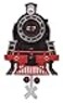 Mark Feldstein Associates Resin Vintage Steam Engine Train Pendulum Wall Clock 13 Inch