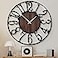 1st owned Wall Clock for Living Room 16 Silent Non TickingBattery OperatedBlack Metal Antique Wood Clocks for FarmhouseDining RoomBedroomKitchen Clock Wall Decor Arabic Numerals