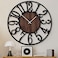 1st owned Wall Clock for Living Room 16 Silent Non TickingBattery OperatedBlack Metal Antique Wood Clocks for FarmhouseDining RoomBedroomKitchen Clock Wall Decor Arabic Numerals