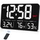 MASHI Digital Clock13 Large Display Digital Wall Clock Adjustable Brightness Calendar Clock with Day and DateDSTAlarmsHumidity Temperature for Desk Wall Mounted for Elderly