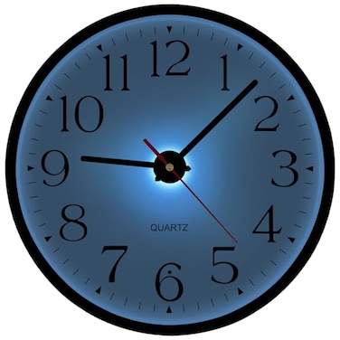 JoFomp Night Light Wall Clocks Battery Operated 12 Inch Silent LED Light Up Wall Clocks for Living Room Decor Modern Wall Clock for Bedroom Night Glow Illuminated Clock with AutoDimmingUSB Cable