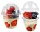 botogift 50 Sets 9 oz Clear Plastic Cups with Insert Dome LidsNO HOLE Disposable Parfait Cups with Lids for Fruit Yogurt Smoothie Iced Cold Drinks Dips and Veggies No Leaking