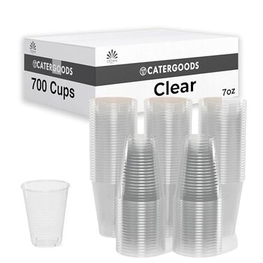 Exquisite Catergoods 700 Count Bulk Pack 7 oz Clear Plastic Cups Transparent Disposable Cups Multi Use Cold Beverage Plastic Clear Cups for Home Office Parties And More