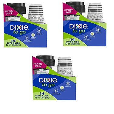 Dixie 14Pk Coffee Cups with Lids 12oz