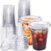 Qinsihwn 16 Oz Plastic Clear Cups with StrawlessSipLids25 Sets Plastic Cups with Sip Through LidsDisposable Iced Coffee Cups for MilkshakeSmoothieCold Drinks