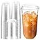 Baderke 50 Sets Clear Plastic Cups with Lids Iced Coffee Cups with lidsDisposable Plastic Smoothie Cup for Cold Drinks Sip Lid 20 oz