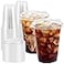 BYSNOW 100 Pack 16 oz Clear Plastic Cups with Lids Disposable Iced Coffee Cups with Sip Lids Sturdy Plastic Smoothie Cups for Cold Drinks