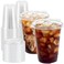 BYSNOW 100 Pack 16 oz Clear Plastic Cups with Lids Disposable Iced Coffee Cups with Sip Lids Sturdy Plastic Smoothie Cups for Cold Drinks